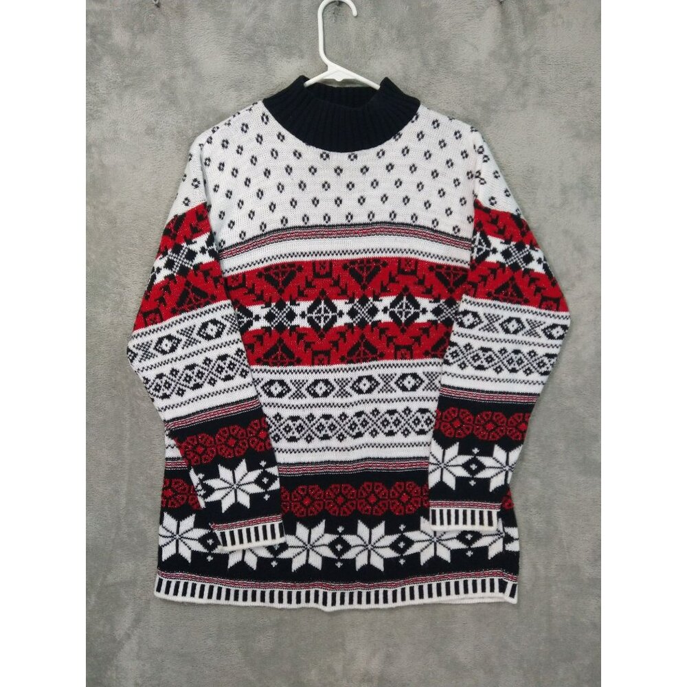 Vintage Sweater Womens Small Nordic Fair Isle Pullover Made in USA Grandmacore